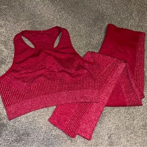 Fabletics red seamless set size XL